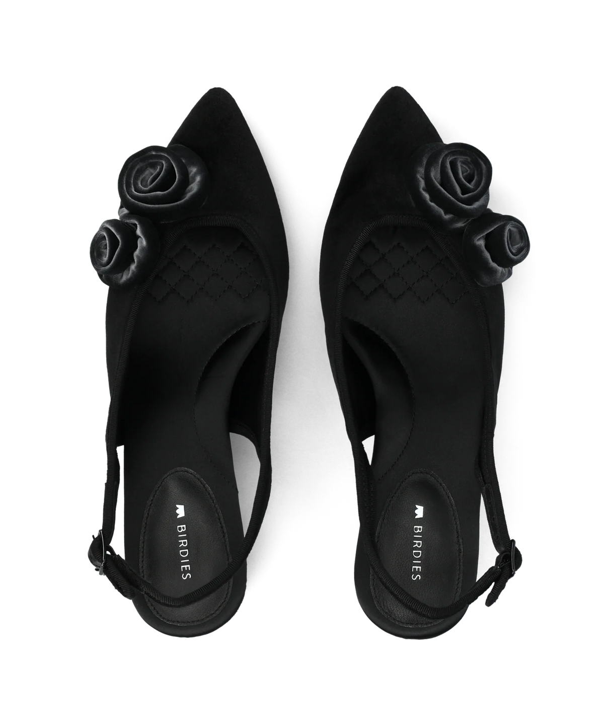 The Goldfinch 40 Slingback Flower - Black Velvet